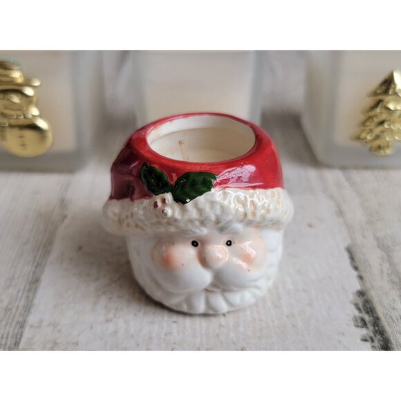 Tealight snowman candle tree santa face Xmas set home decor - Picture 3 of 6